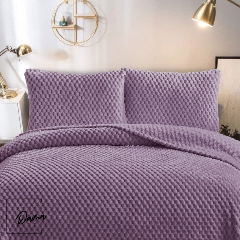 Çapa Home Dama Yatak Örtüsü Tek Kişilik - Lila