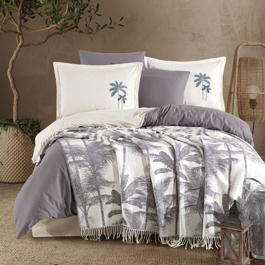 Clasy Arvona V2 Runforce Battaniyeli Nevresim Takımı Çift Kişilik - Antrasit