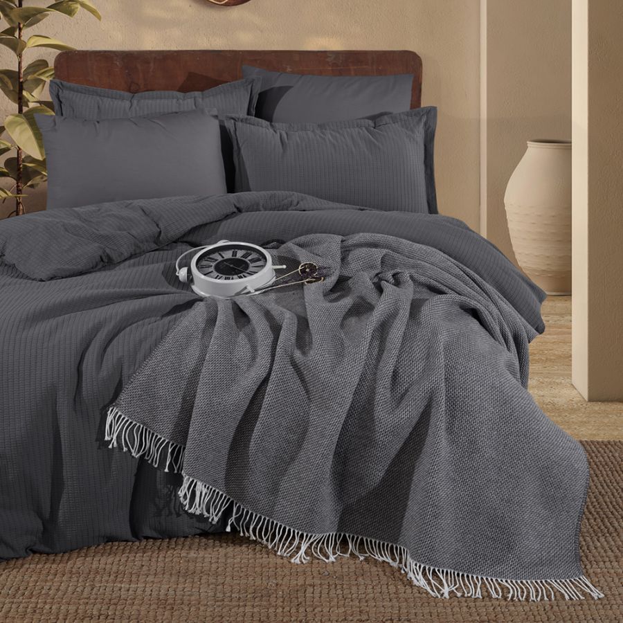 Clasy Eveya V2 Runforce Battaniyeli Mevresim Takımı Çift Kişilik - Antrasit