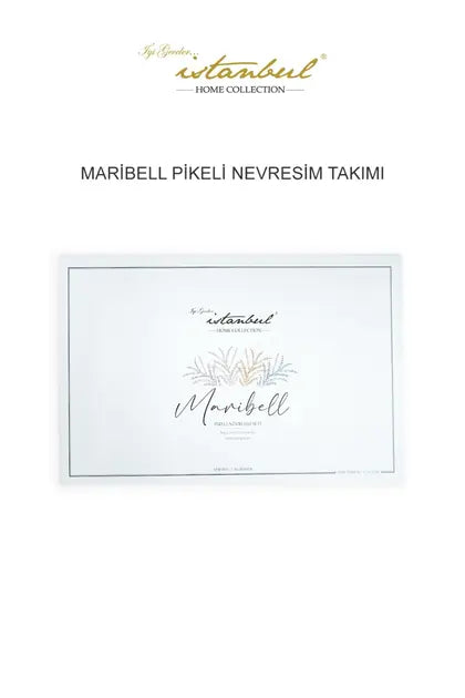 İyi Geceler İstanbul Maribell Pikeli Nevresim Takımı Çift Kişilik - Mavi