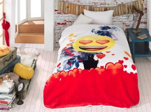 Hobby Emoji Lisanslı Battaniye Tek Kişilik