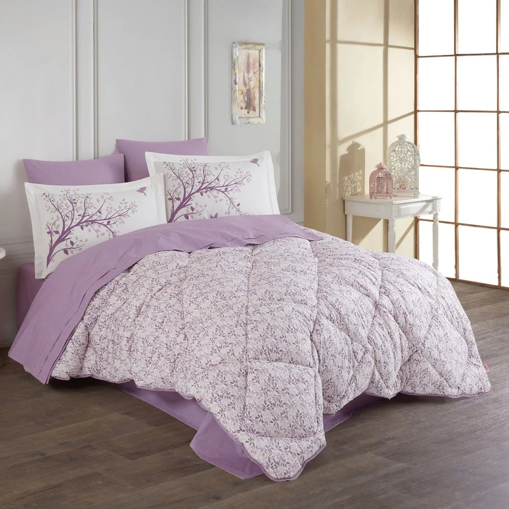 Hobby Poplin Arianna Uyku Seti Çift Kişilik - Mürdüm