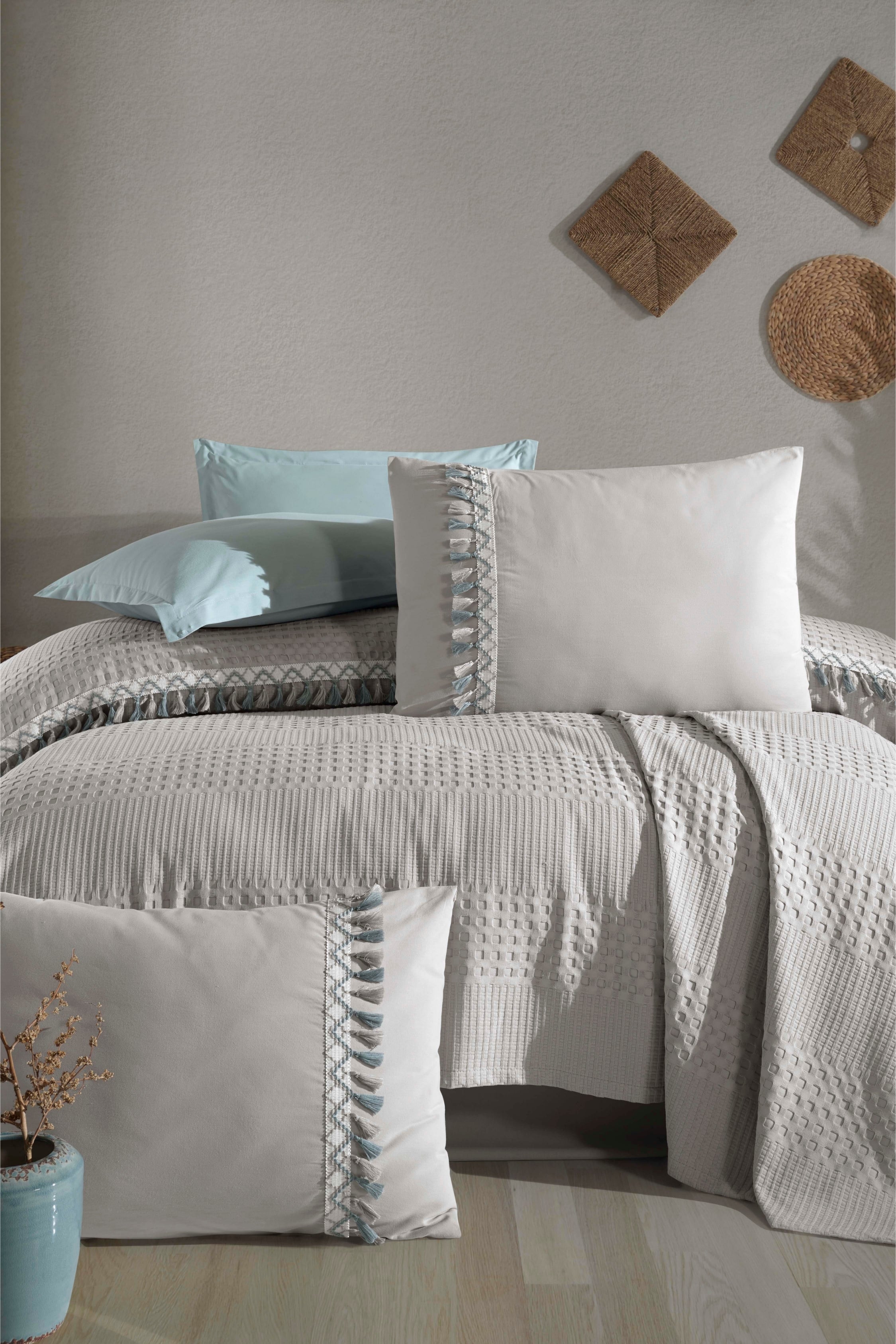 Clasy Bohemline V8 Pike Takımı Tek Kişilik - Açık Gri