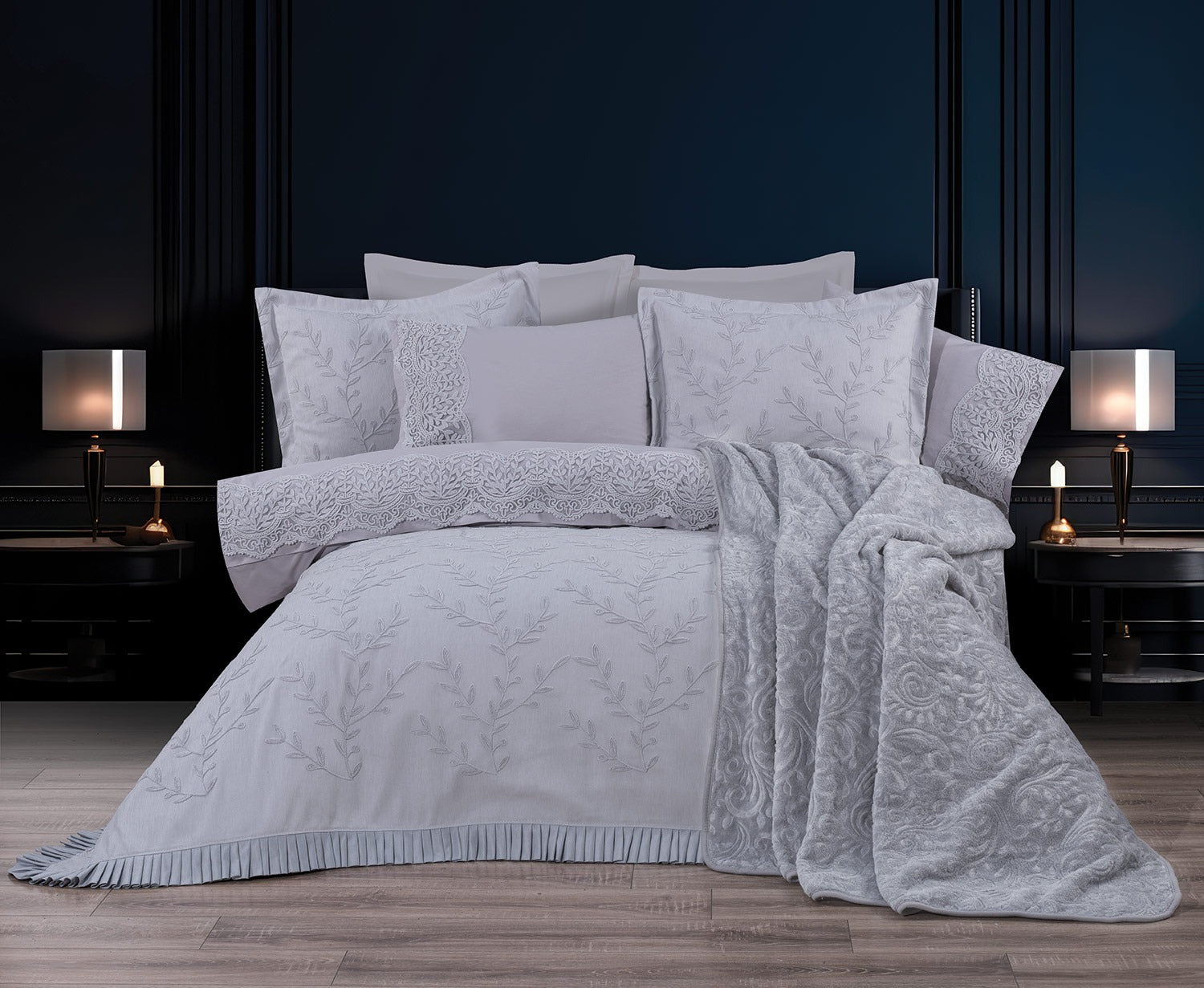 Anna Karina Lusia 10 Parça Çeyiz Seti - Gri