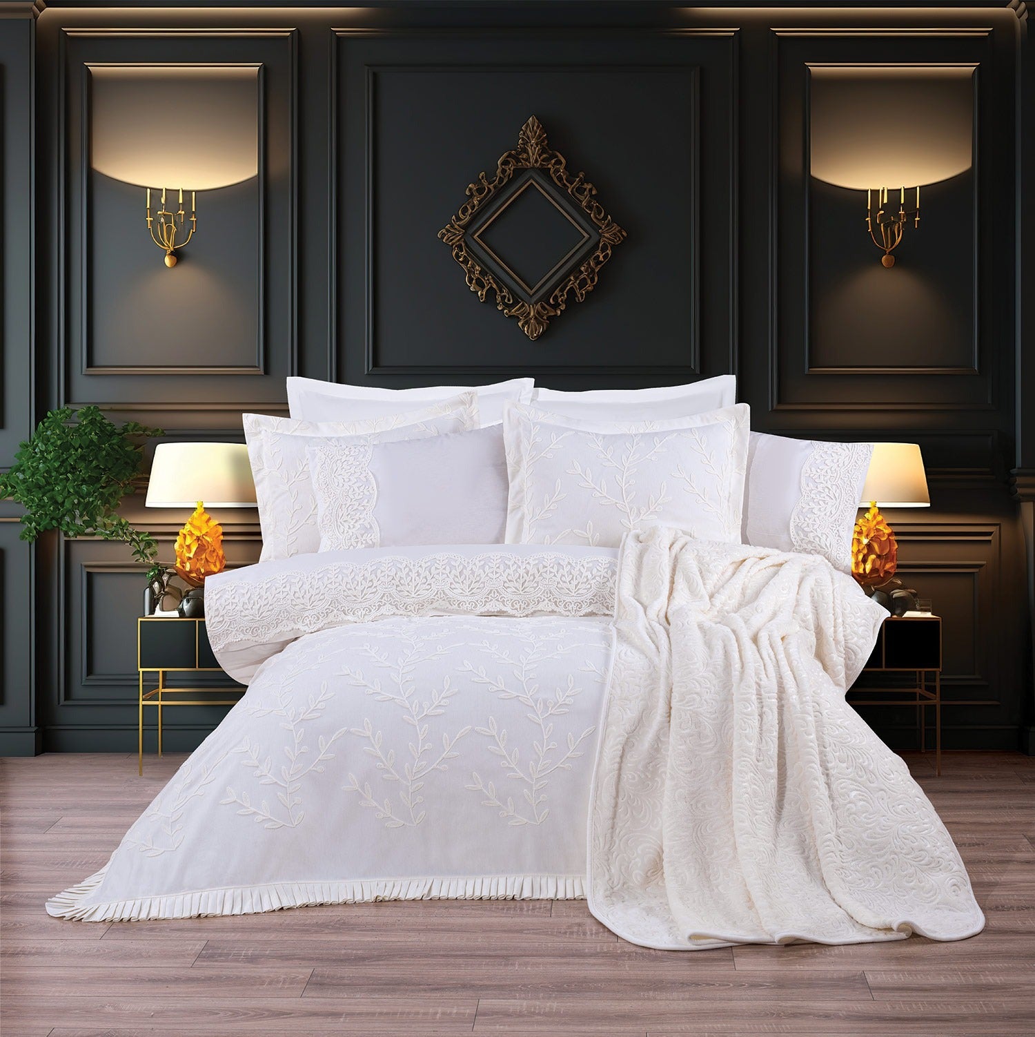 Anna Karina Lusia 10 Parça Çeyiz Seti - Krem