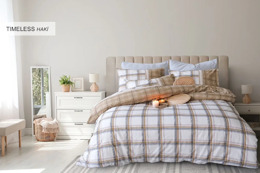 İyi Geceler İstanbul Cotton Life Nevresim Takımı Çift Kişilik - Timeless Kahve