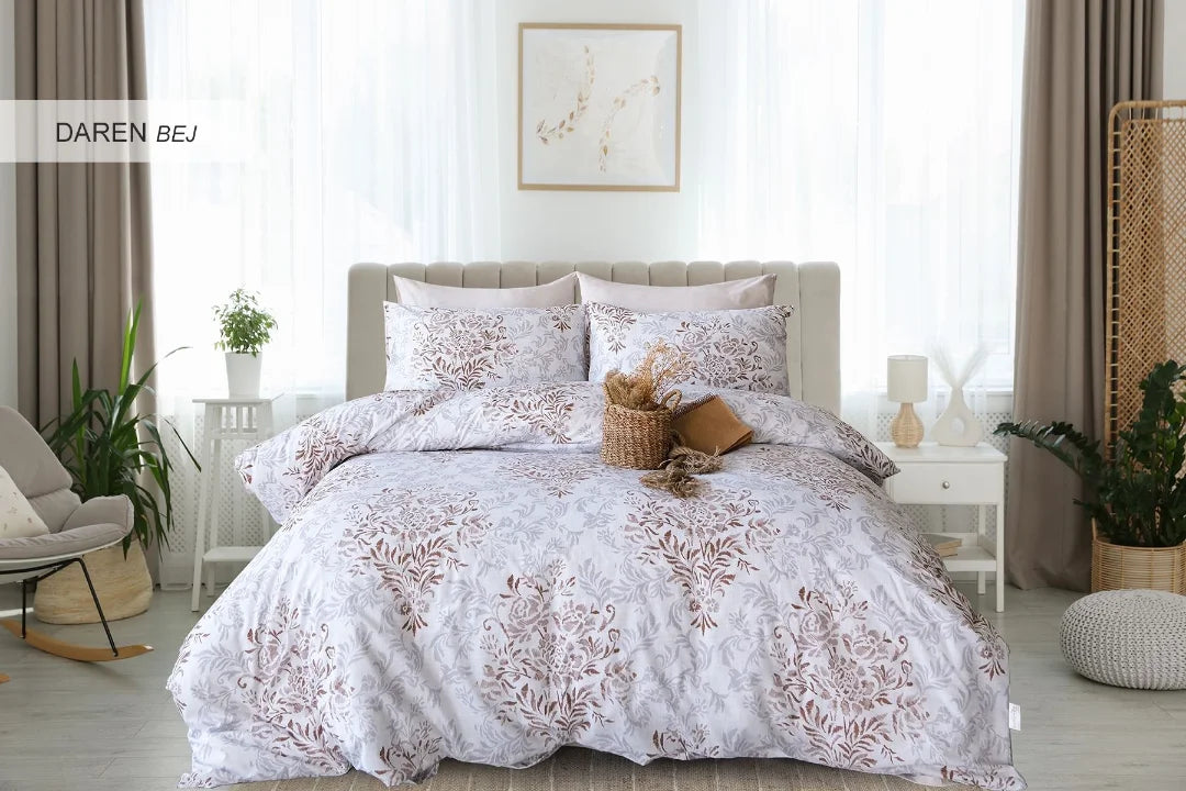 İyi Geceler İstanbul Cotton Life Nevresim Takımı Çift Kişilik - Daren Bej