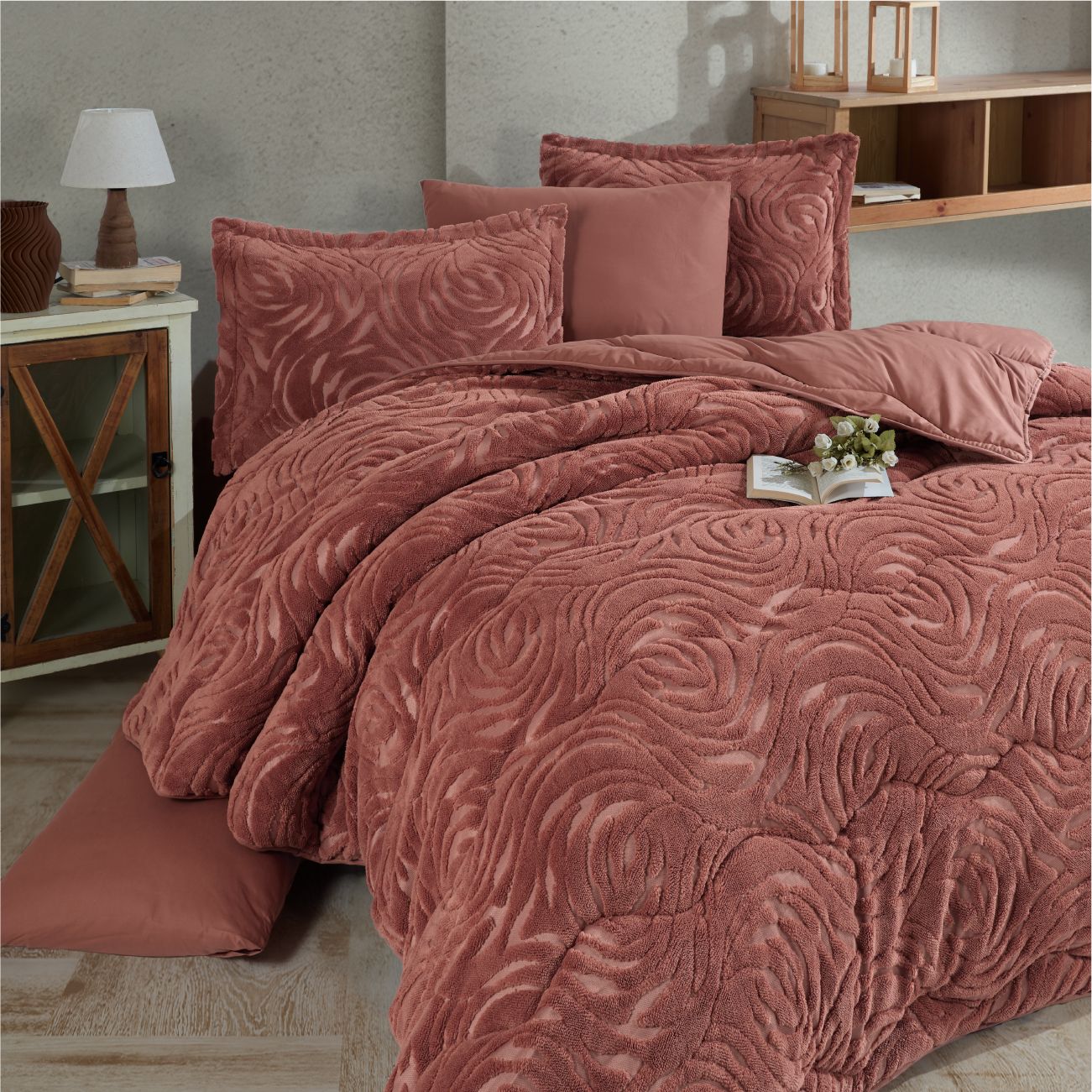 Clasy Reste V4 Wellsoft Uyku Seti Çift Kişilik - Kremit