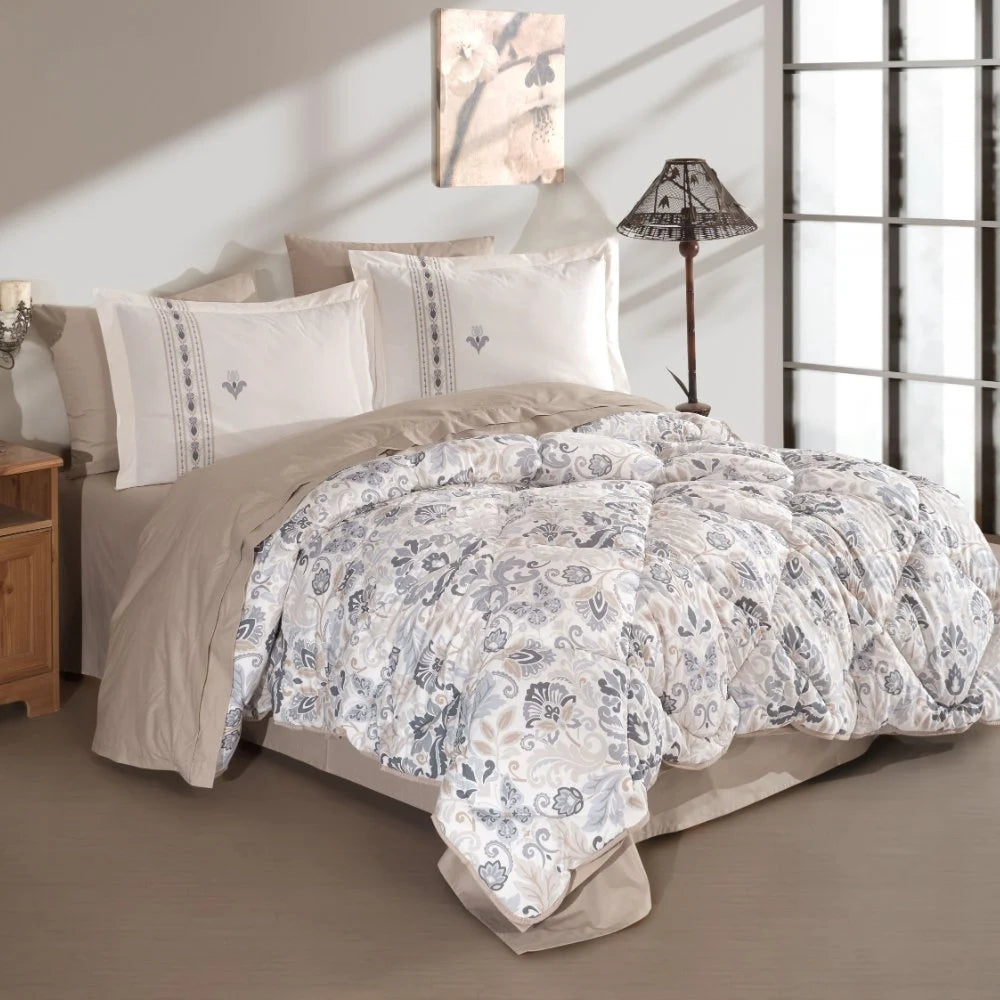 Hobby Anabel Poplin Uyku Seti Çift Kişilik - Gri