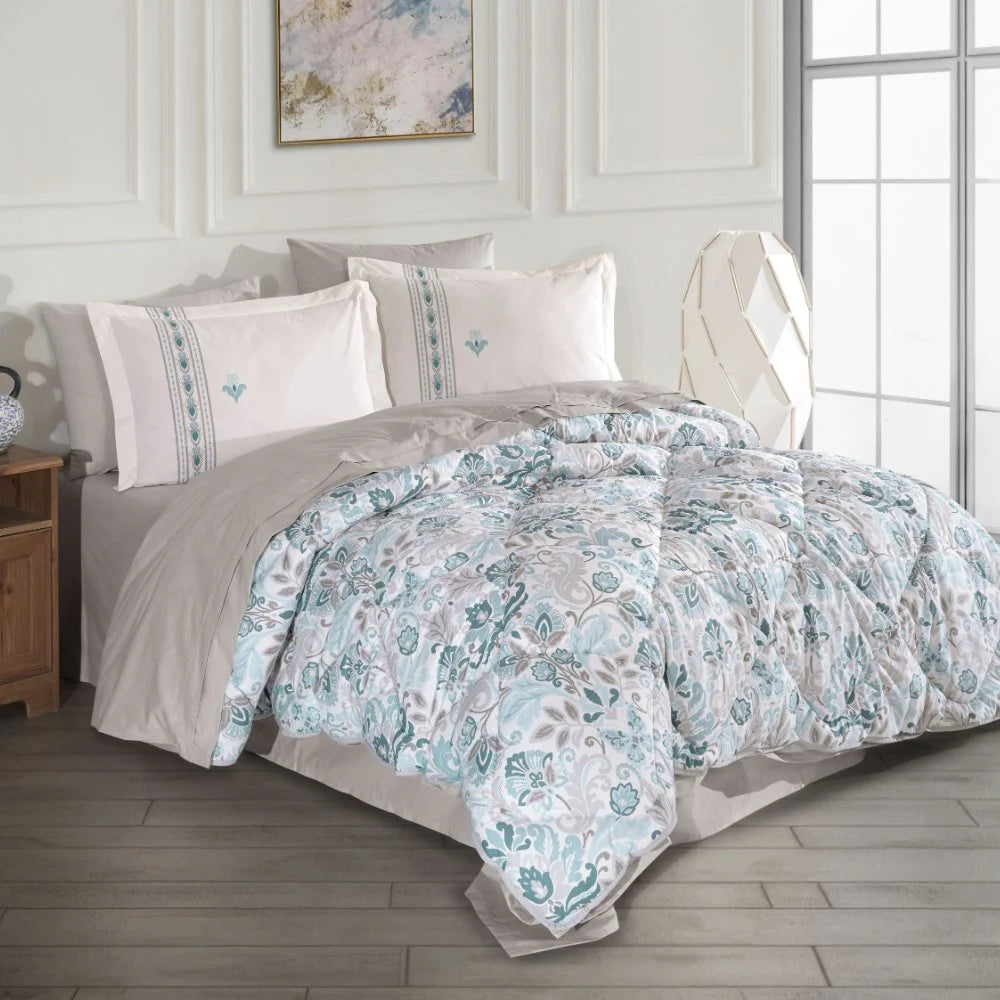 Hobby Poplin Anabel Uyku Seti Çift Kişilik - Turkuaz