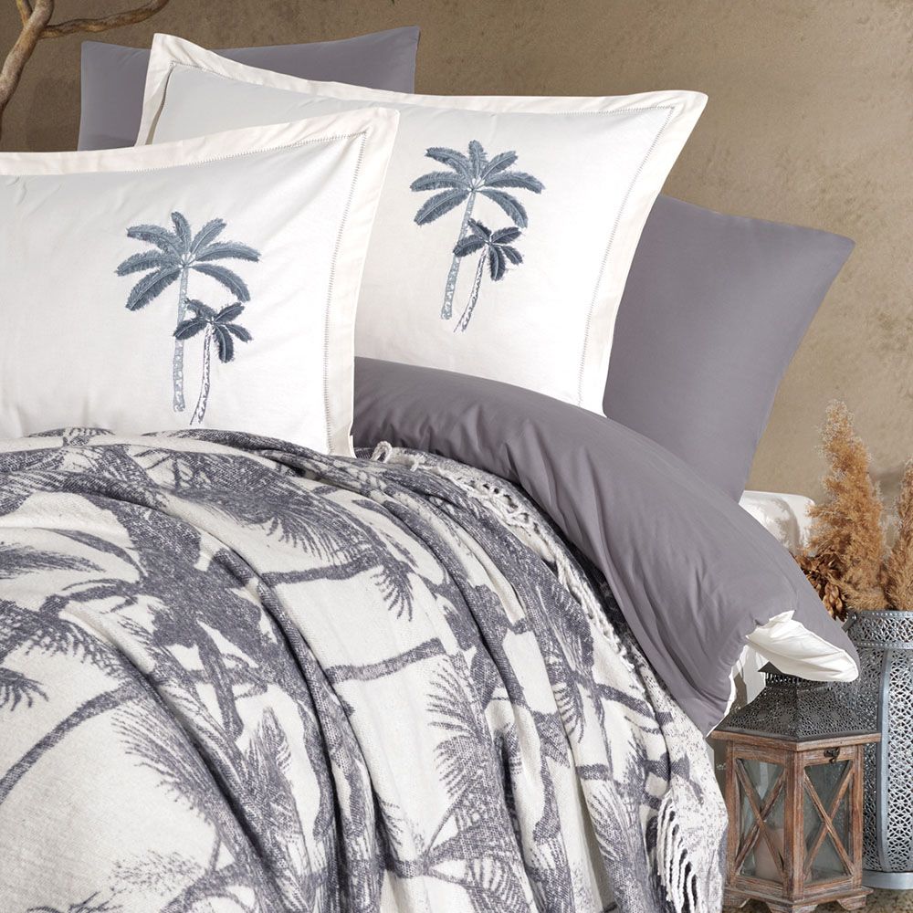 Clasy Arvona V2 Runforce Battaniyeli Nevresim Takımı Çift Kişilik - Antrasit