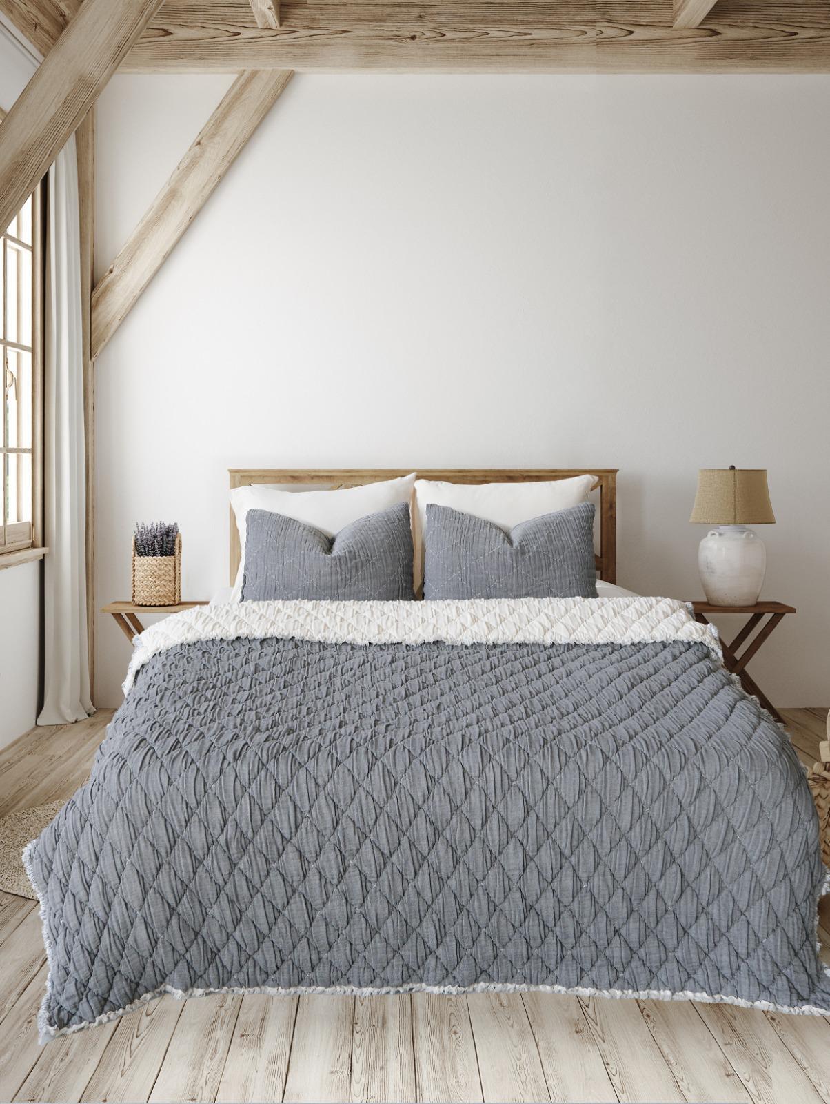 Atlas Çift Kişilik Yatak Örtüsü & Yorgan Seti - Antrasit