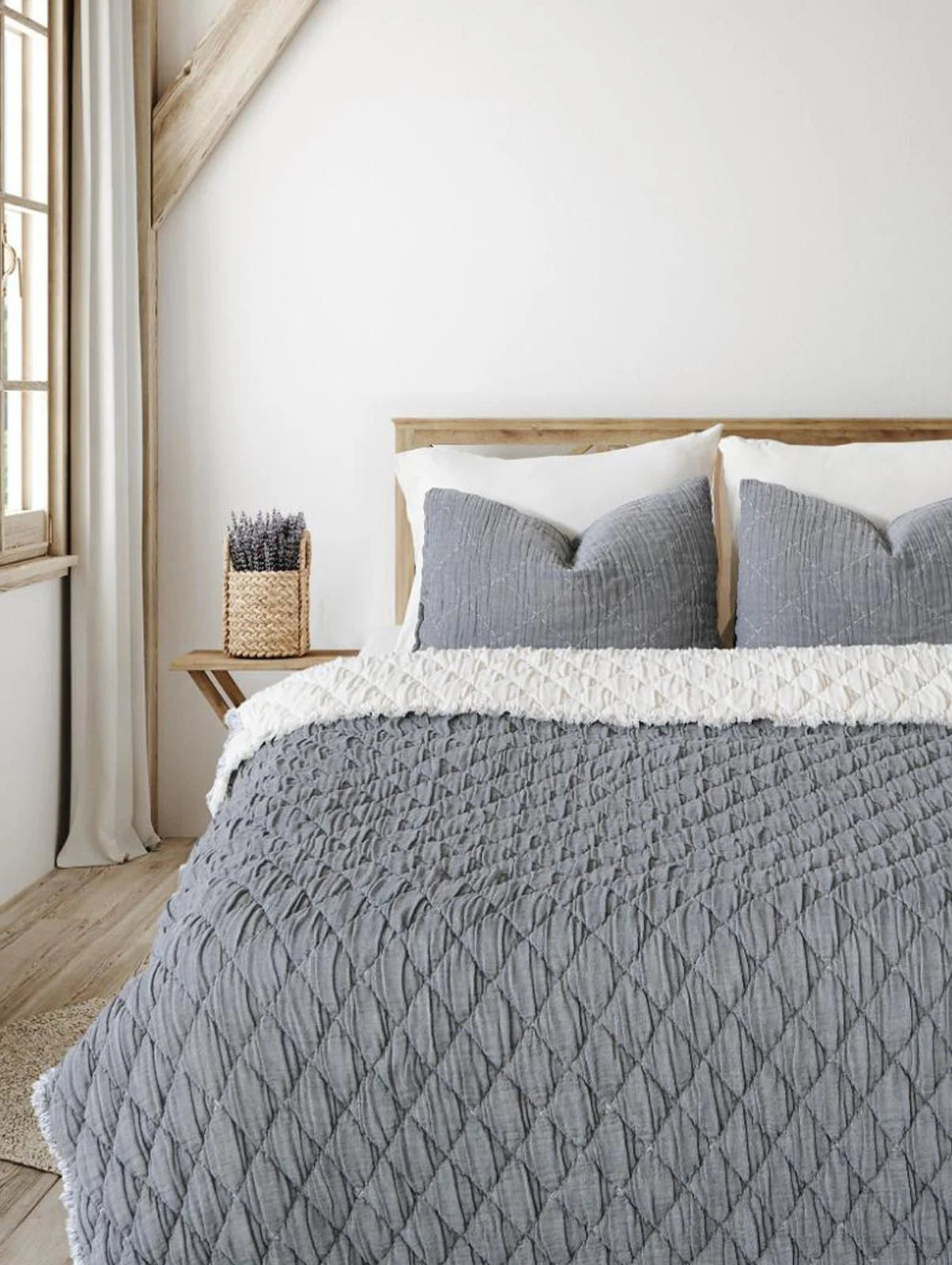 Atlas Çift Kişilik Yatak Örtüsü & Yorgan Seti - Antrasit