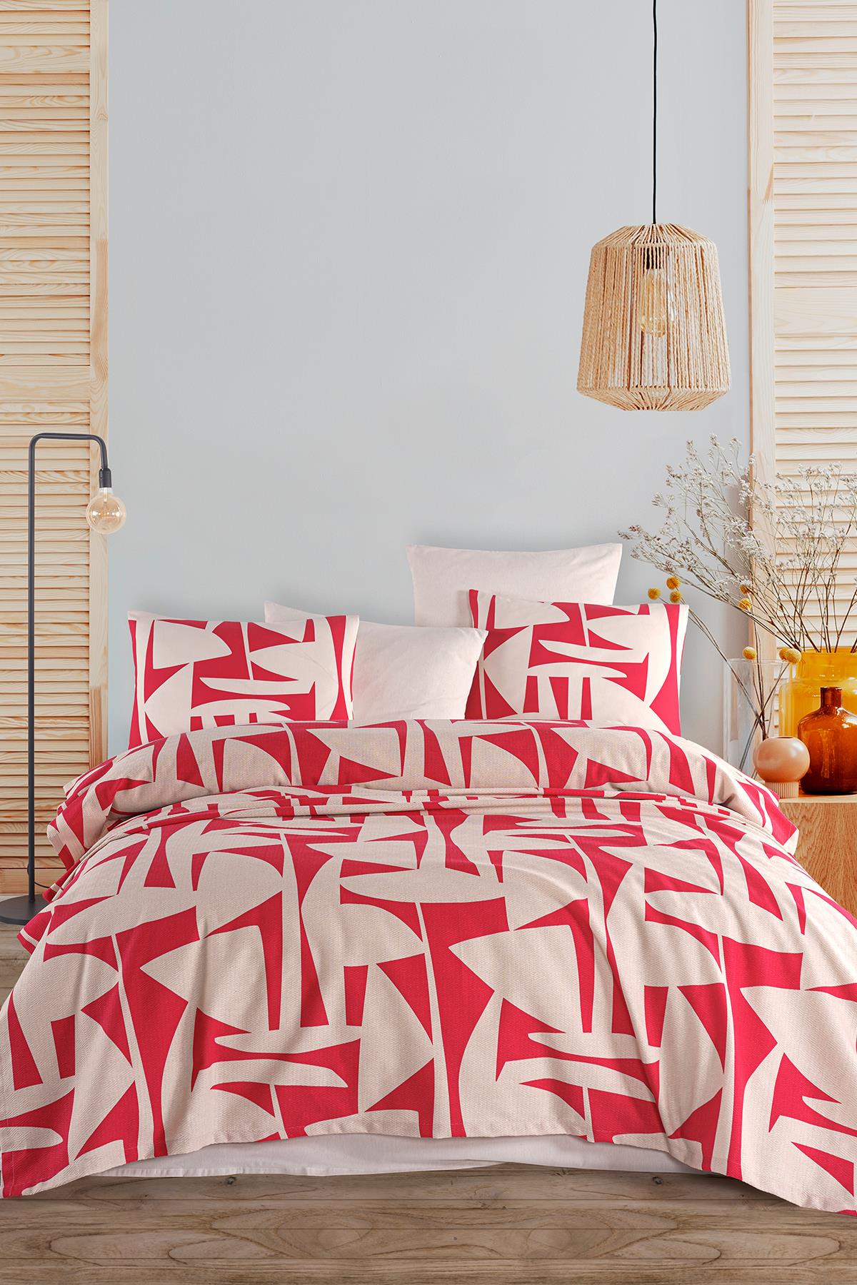 İyi Geceler İstanbulCotton Life Çift Kişilik Pike Takımı - Marvin Coral