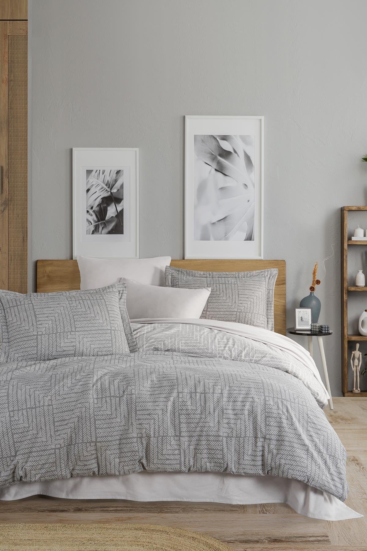 İyi Geceler İstanbul Flanel Çift Kişilik Nevresim Takımı - Zenith Gri