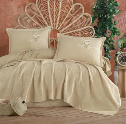 Clasy Etta V1 Pike Takımı Çift Kişilik - Bej