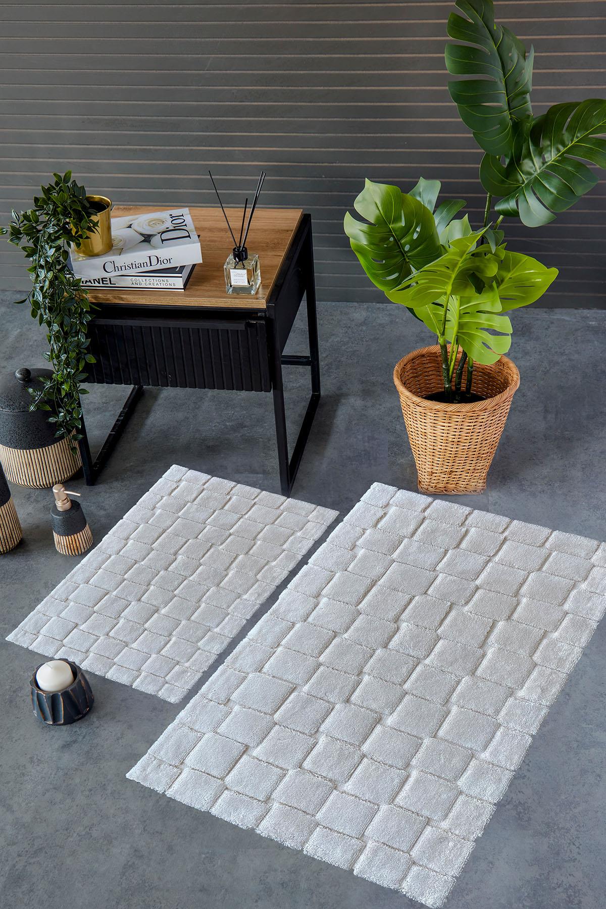 İyi Geceler İstanbul HCW Edessa Paspas Seti / 40x60-60x100 cm - Ekru