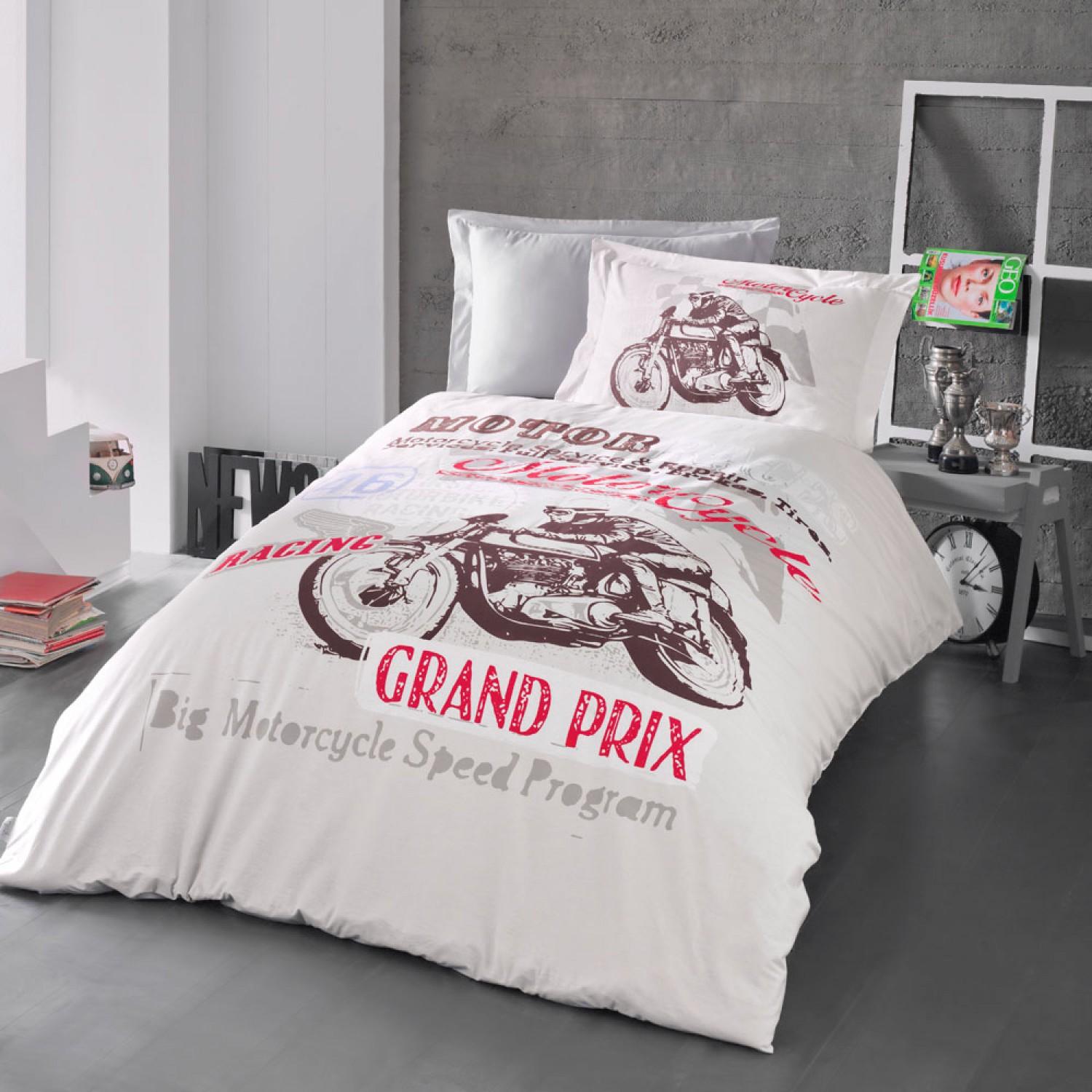 Luoca Patisca Motorace Poplin Uyku Seti Tek Kişilik