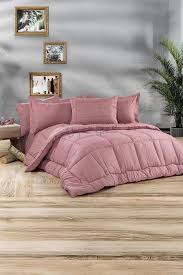 Çapa Home Lirio Yorgan Seti Çift Kişilik - Gül Kurusu