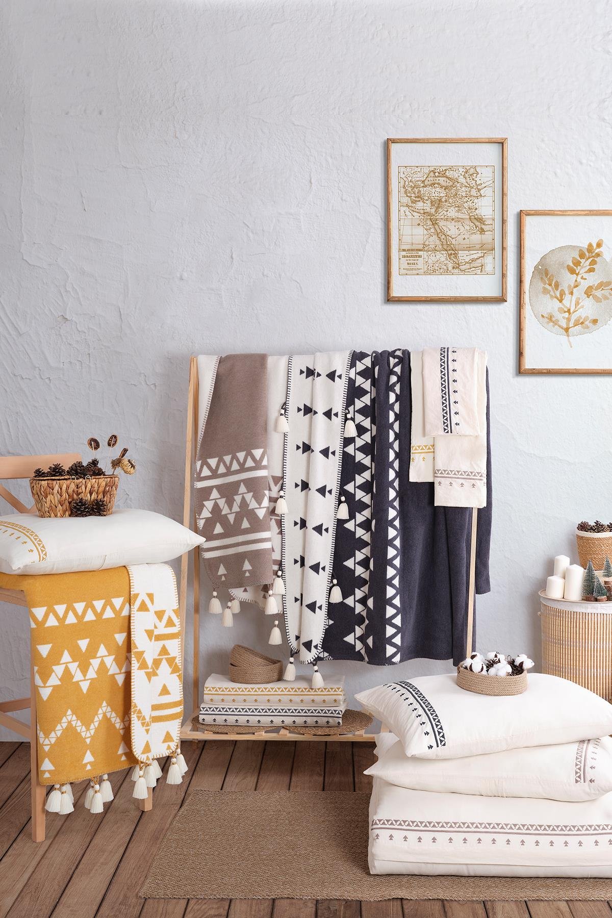 İyi Geceler İstanbul Keops Battaniyeli Nevresim Takımı Çift Kişilik - Antrasit