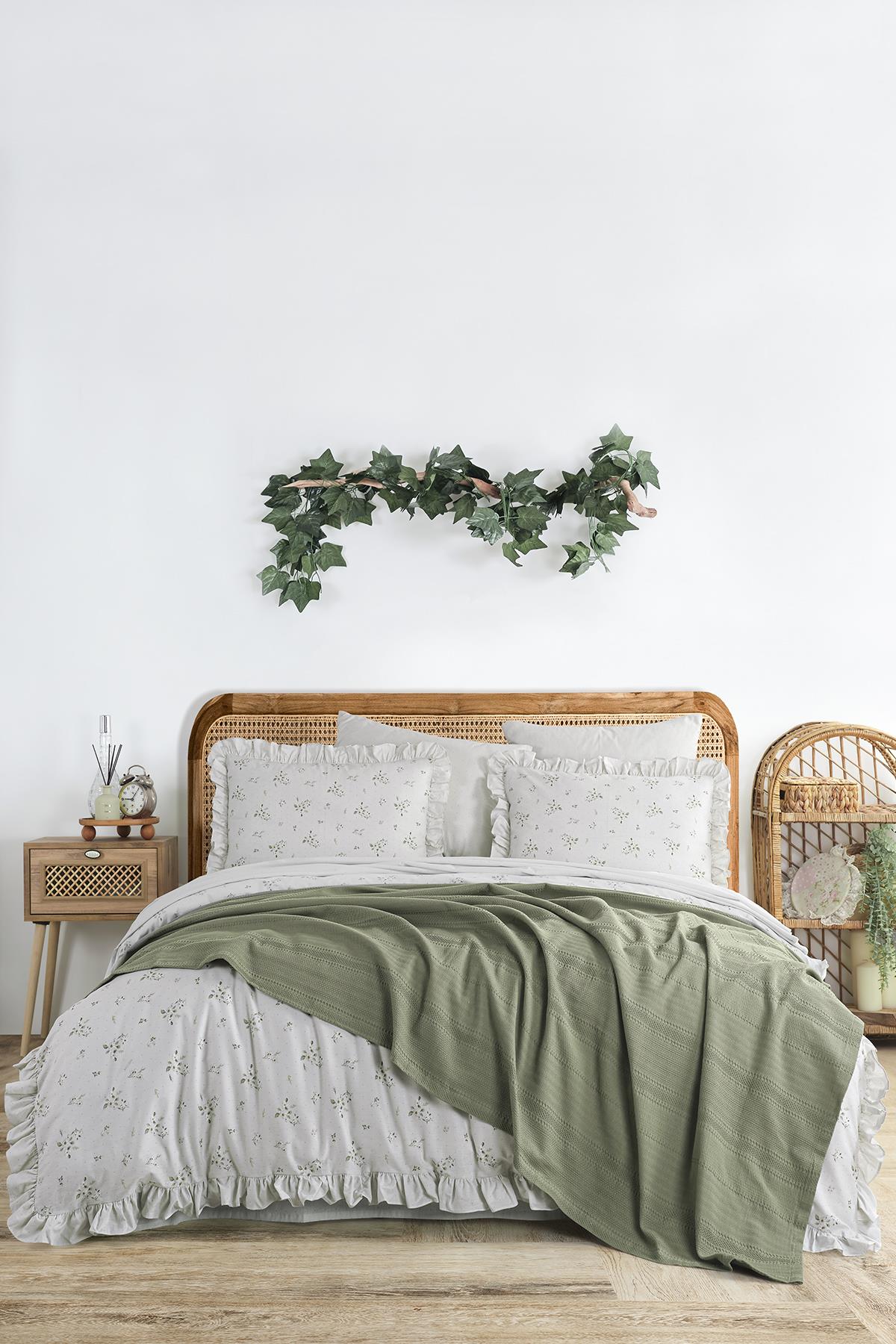 Le Amore Nevresimli Pike Takımı Çift Kişilik - Gri