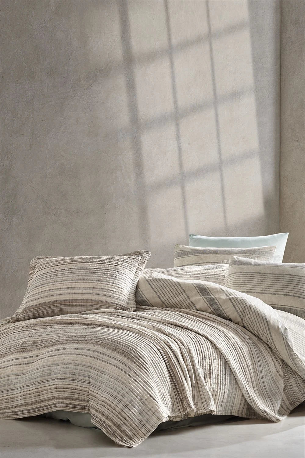 İyi Geceler İstanbul Naturalist Yatak Örtülü Nevresim Seti Çift Kişilik - Mint