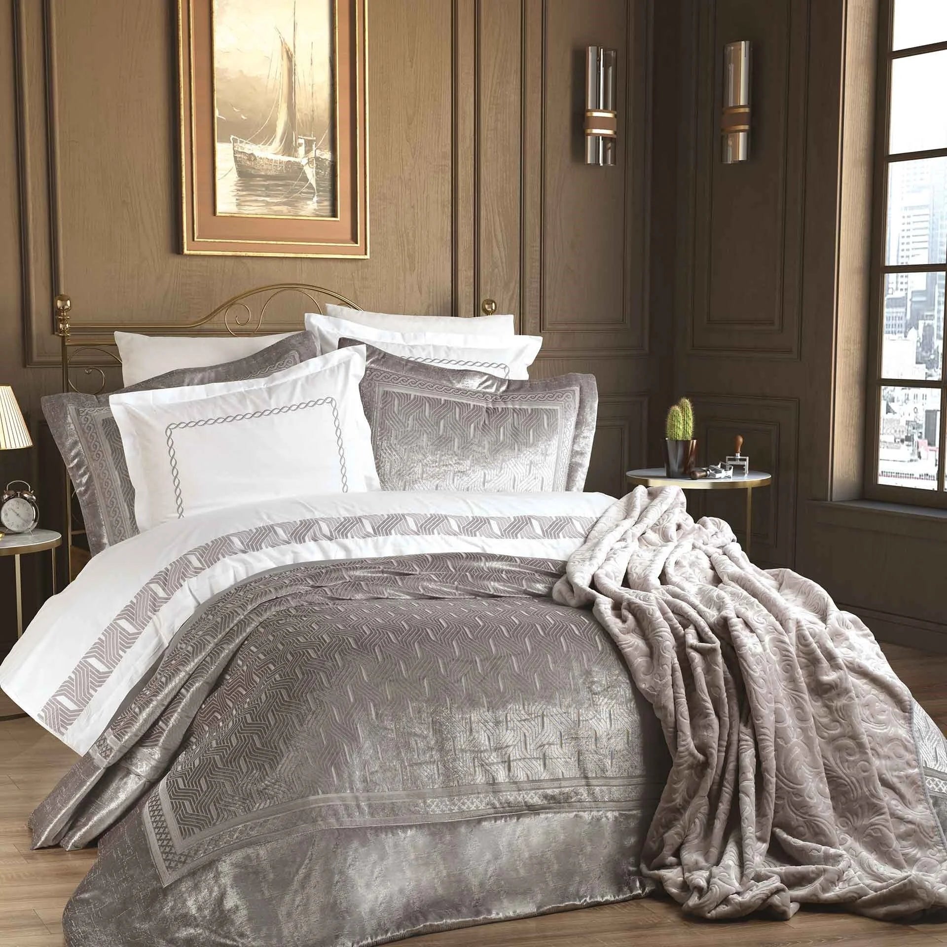 Cotton House Yakamoz 10 Parça Çeyiz Seti - Gri