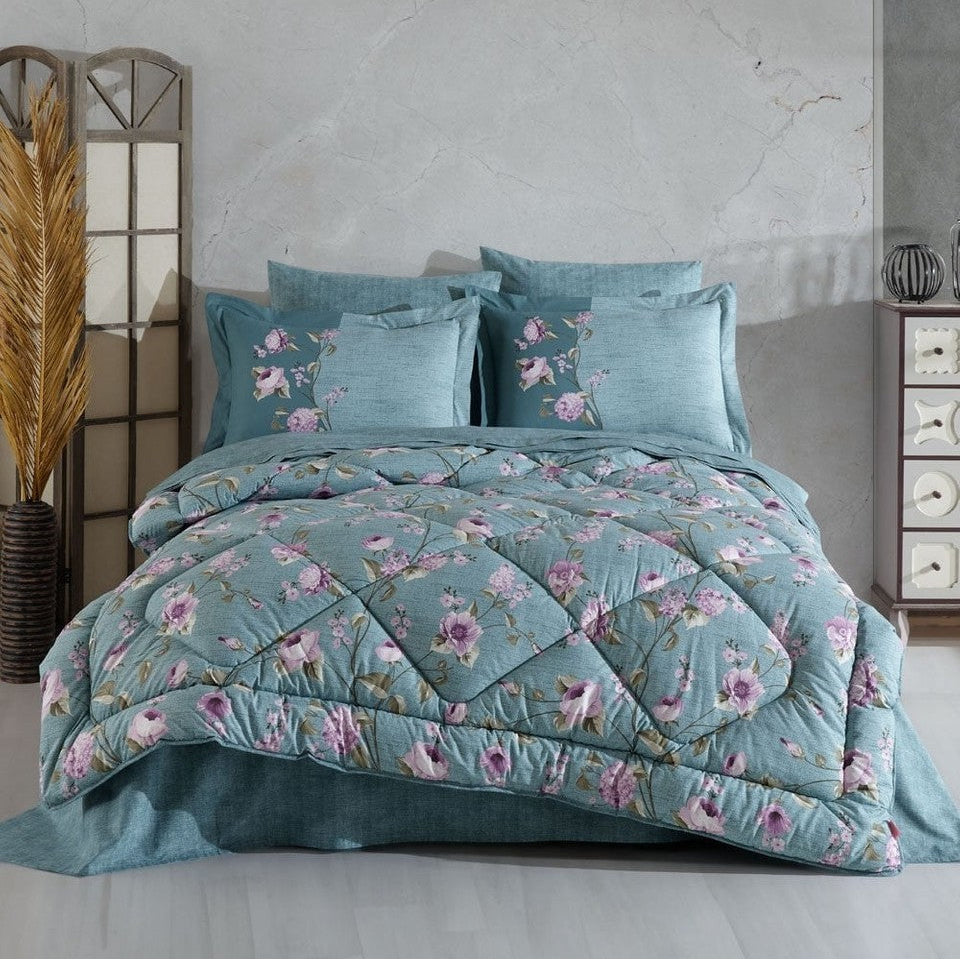 Hobby Poplin Benita  Uyku Seti Çift Kişilik - Yeşil