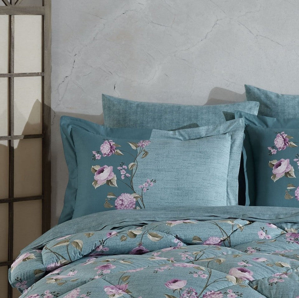 Hobby Poplin Benita  Uyku Seti Çift Kişilik - Yeşil