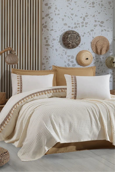 Clasy Bohemline V5 Pike Takımı Tek Kişilik - Ekru