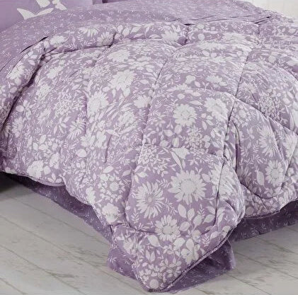 Hobby Poplin Hira Uyku Seti Çift Kişilik - Lila