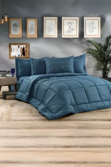 Çapa Home Lirio Yorgan Seti Çift Kişilik -  İndigo