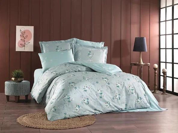 Hobby Poplin Martha Uyku Seti Çift Kişilik - Mint