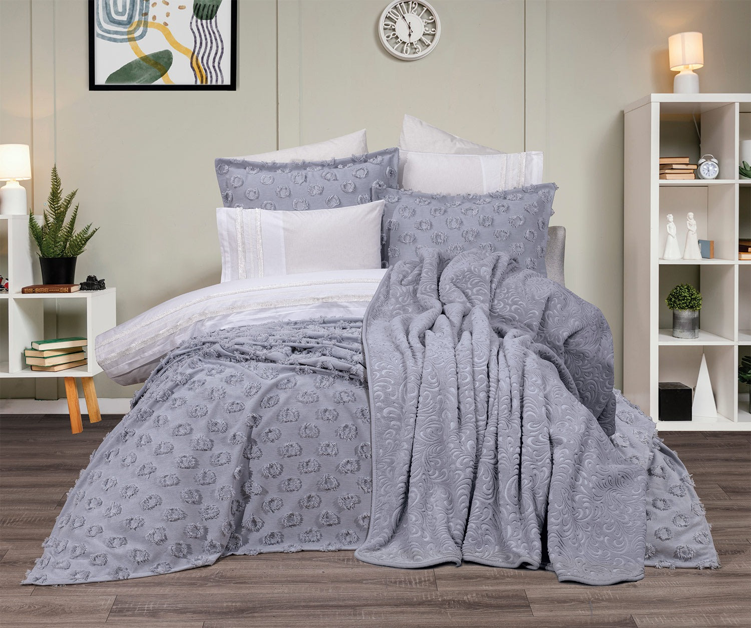 Anna Karina Karin 10 Parça Çeyiz Seti - Gri