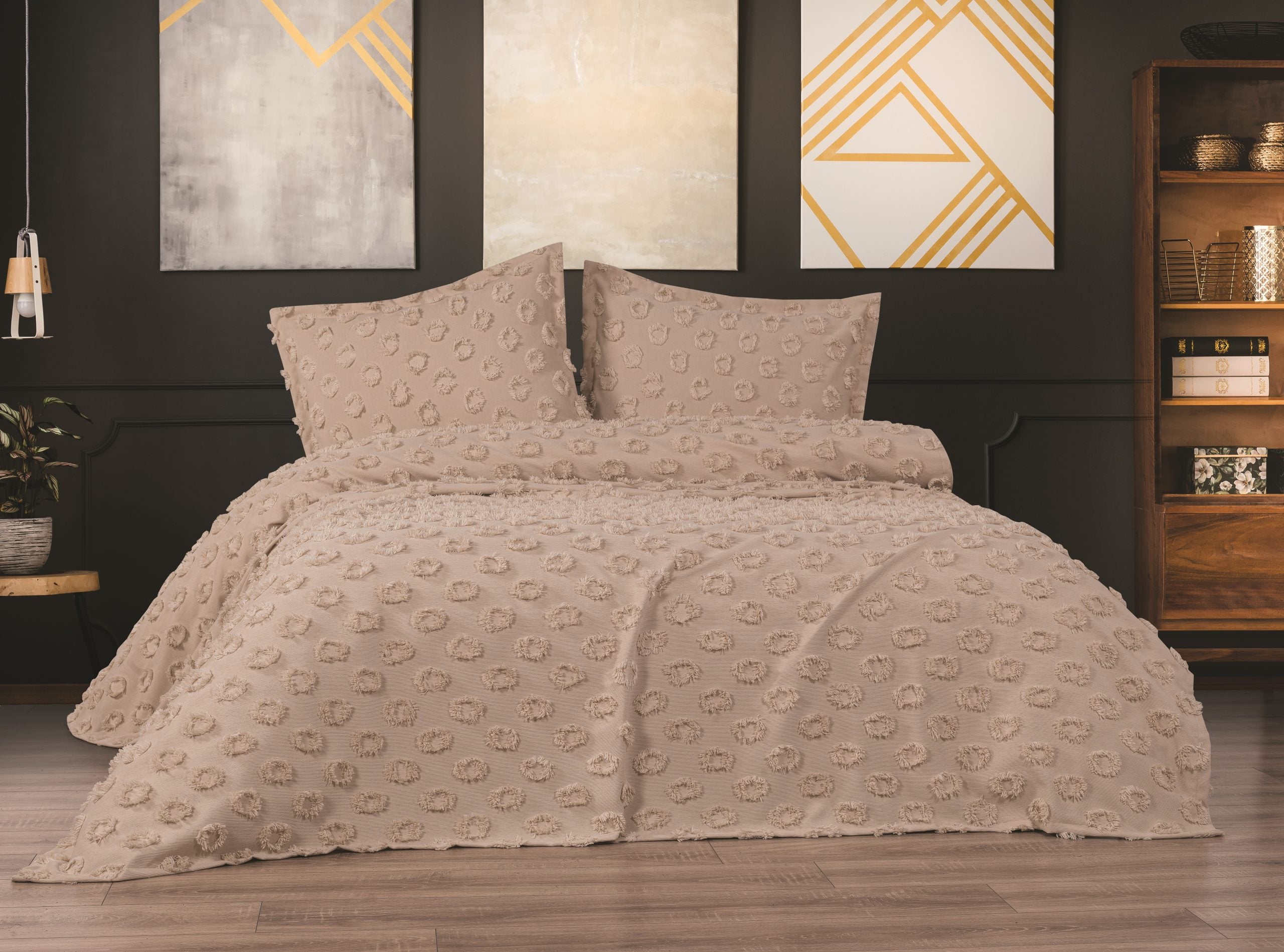 Anna Karina Karin Pike Takımı Çift Kişilik - Cappuccino