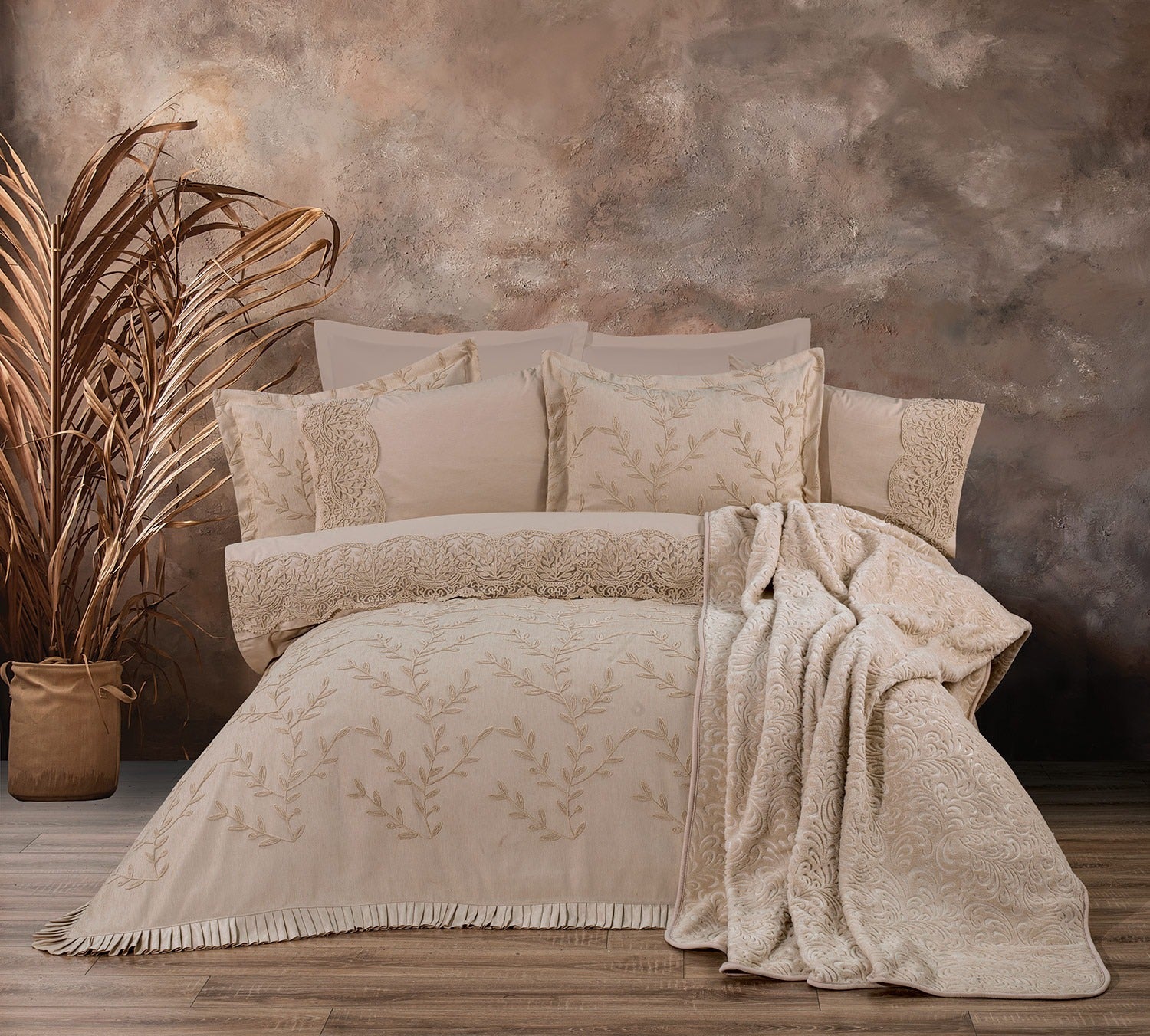 Anna Karina Lusia 10 Parça Çeyiz Seti - Cappuccino