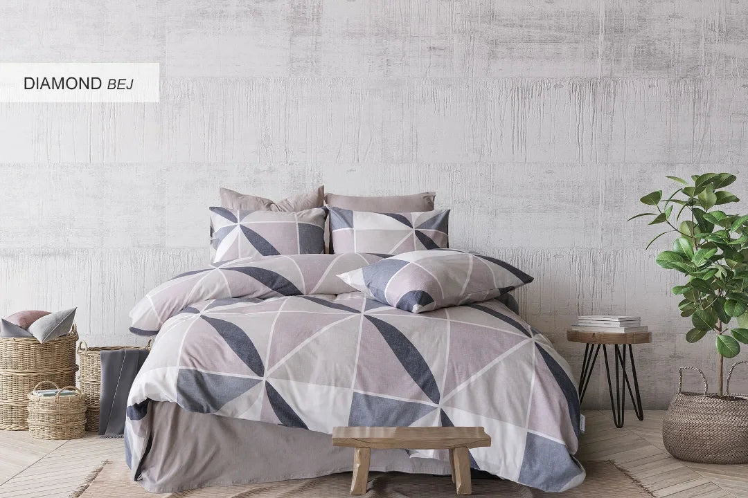 İyi Geceler İstanbul Cotton Life Çift Kişilik Nevresim Takımı - Diamond Bej