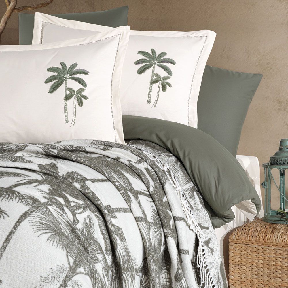 Clasy Arvona V1 Runforce Battaniyeli Nevresim Takımı Çift Kişilik - Yeşil