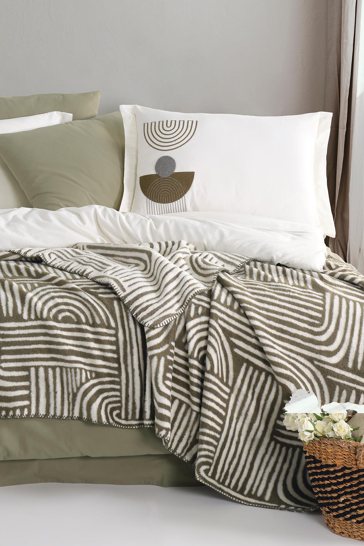 Babil Battaniyeli Nevresim Takımı Çift Kişilik - Haki