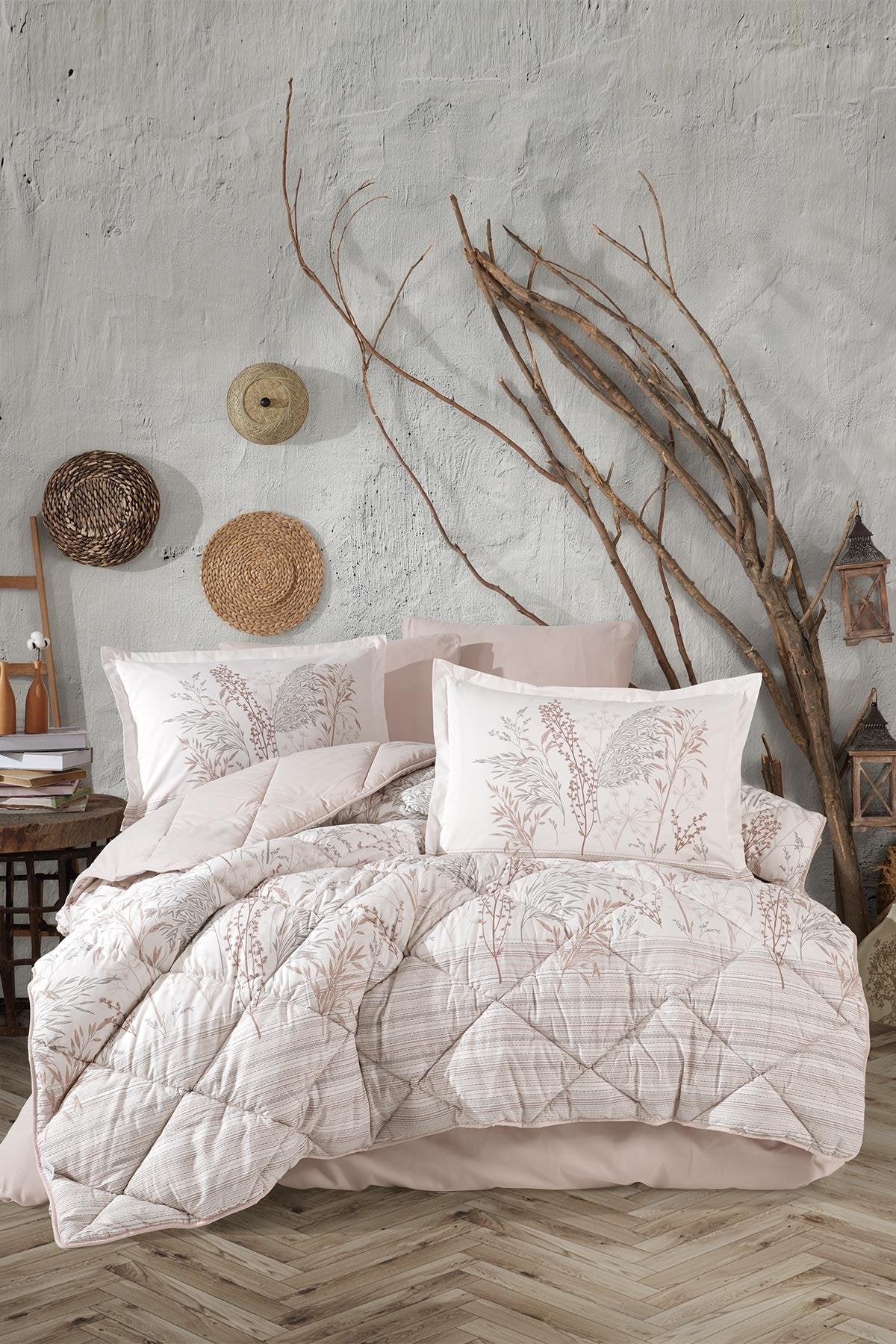 Clasy Betina V1 Yorgan Seti Çift Kişilik - Taş