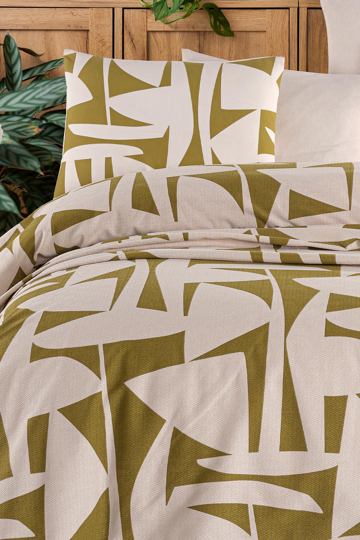 İyi Geceler İstanbul Cotton Life Çift Kişilik Pike Takımı -  Marvin Yeşil