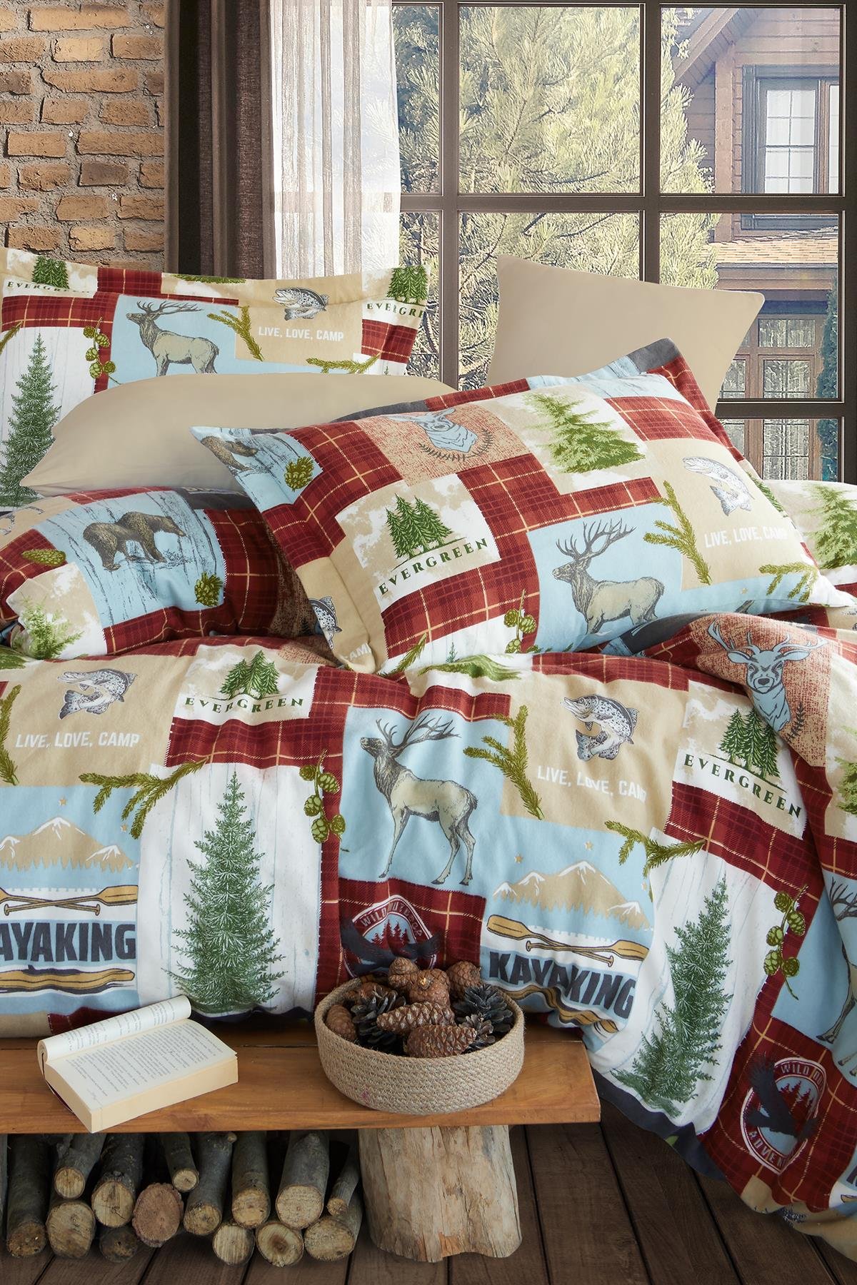 İyi Geceler İstanbul Flanel Çift Kişilik Nevresim Takımı - Forest