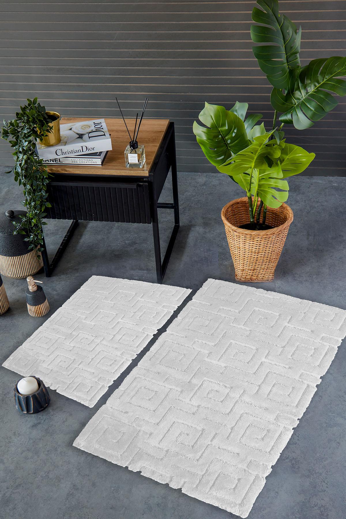 İyi Geceler İstanbul HCW Meander Paspas Seti / 40x60-60x100 cm - Ekru