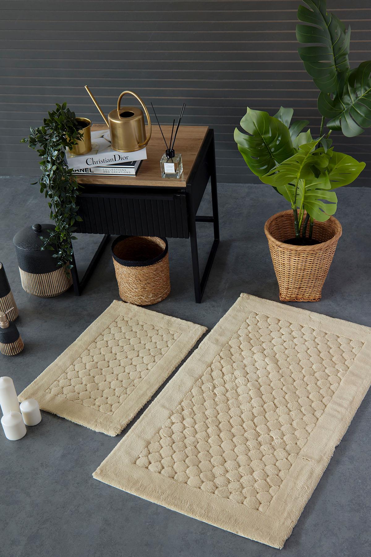 İyi Geceler İstanbul HCW Poil Paspas Seti / 40x60-60x100 cm - Bej