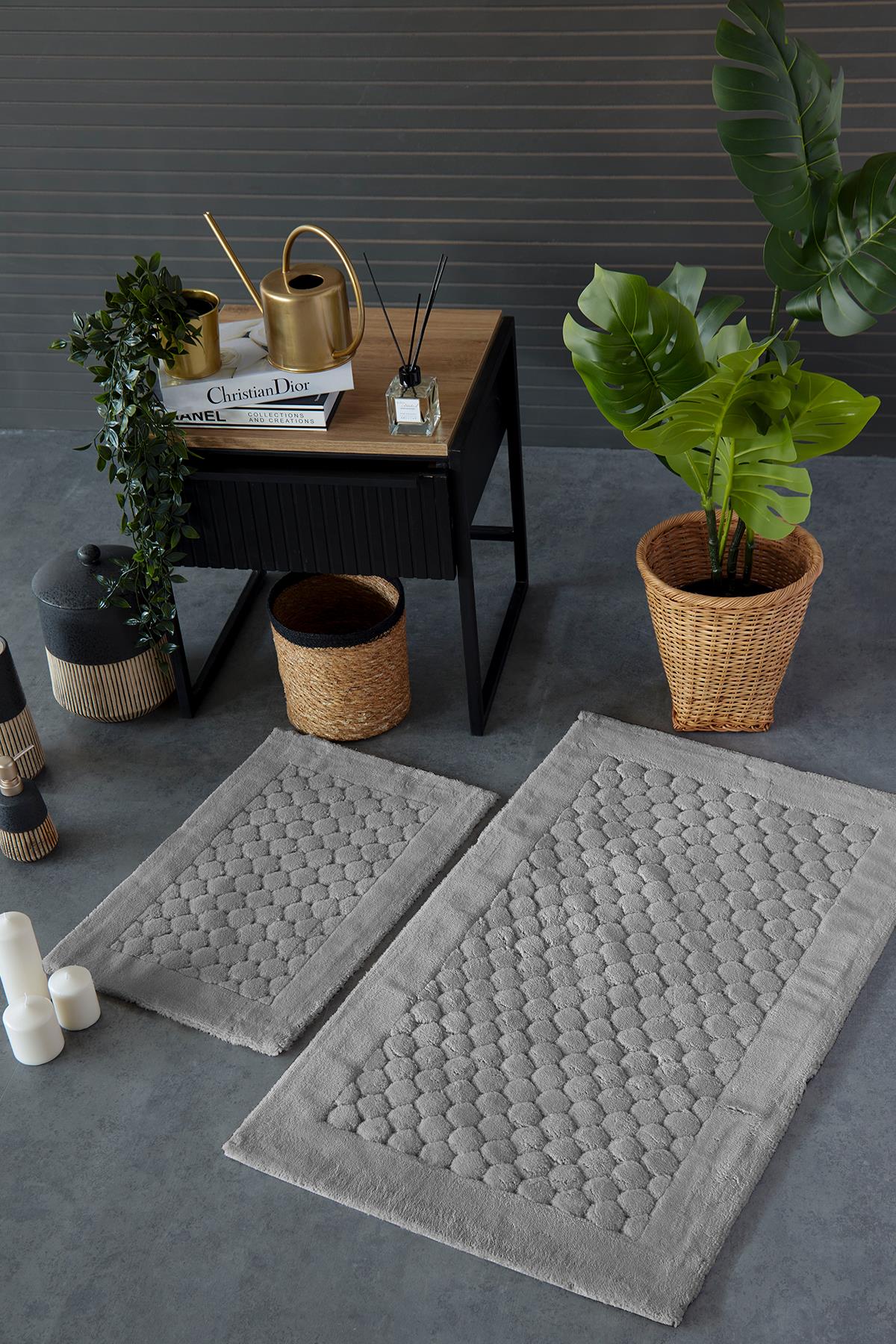 İyi Geceler İstanbul HCW Poil Paspas Seti / 40x60-60x100 cm - Gri