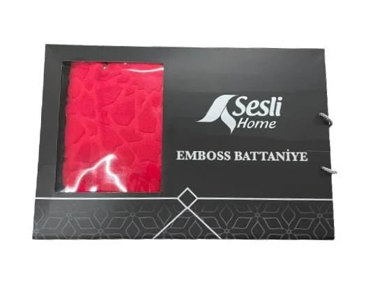 Sesli Home Emboss Battaniye - Kırmızı