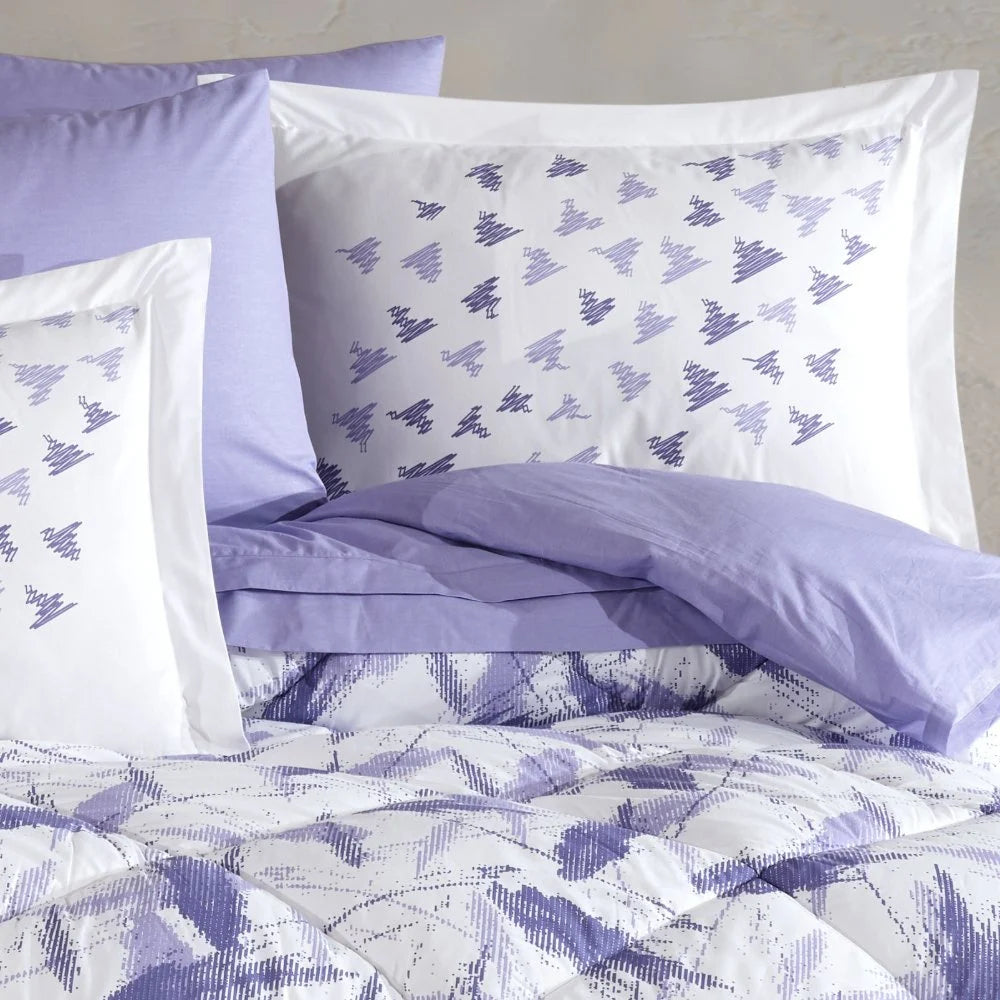 Hobby Poplin Silva Uyku Seti Çift Kişilik - Lila