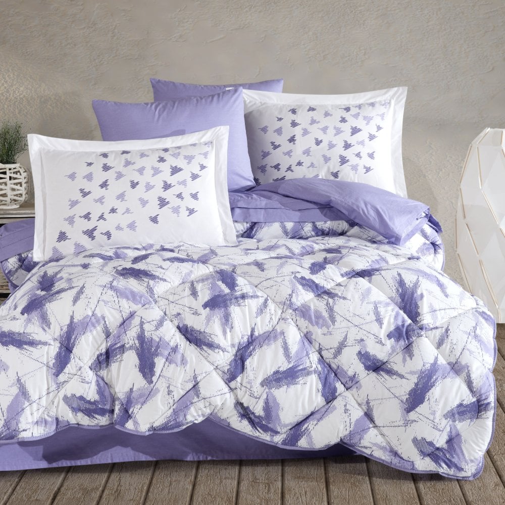 Hobby Poplin Silva Uyku Seti Çift Kişilik - Lila