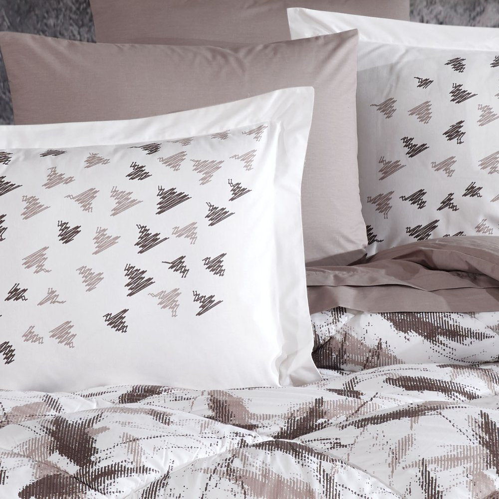 Hobby Poplin Silva Uyku Seti Çift Kişilik - Stone