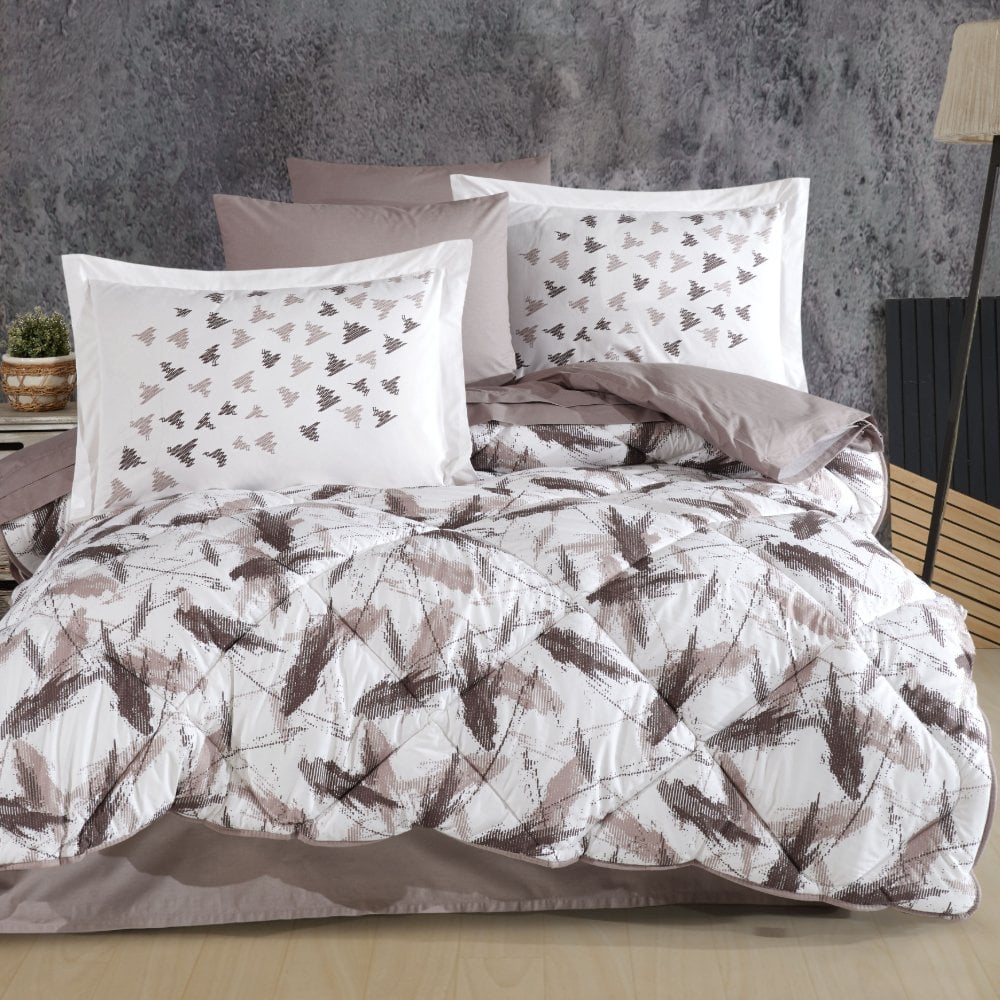 Hobby Poplin Silva Uyku Seti Çift Kişilik - Stone